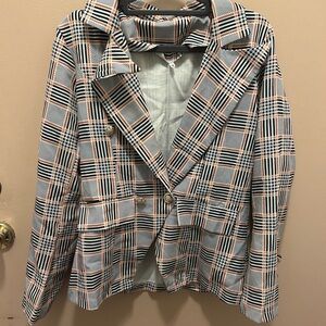 Plaid Double-Breasted Women's Jacket
